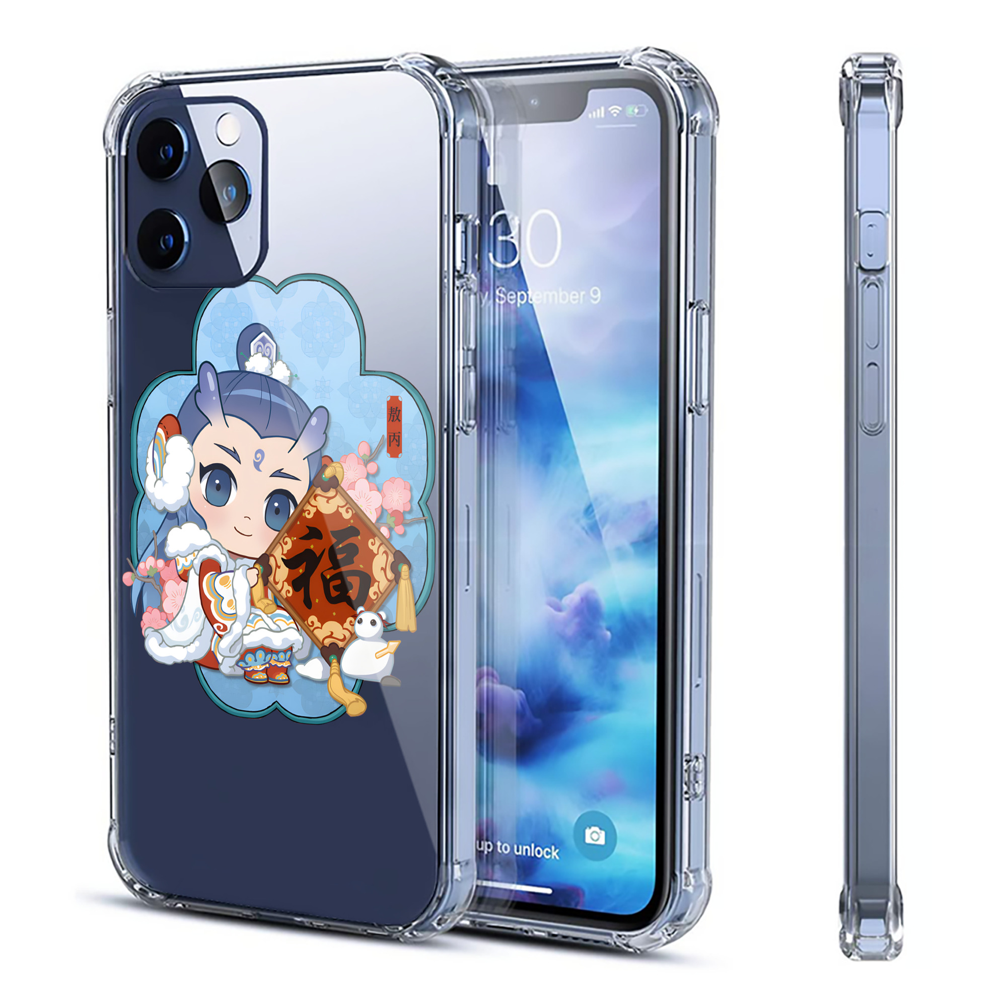 （画像用） Ne Zha 2 ナタ 魔童の大暴れ 【iPhone 12シリーズ対応】透明スマホケース（クリアソフトケース）